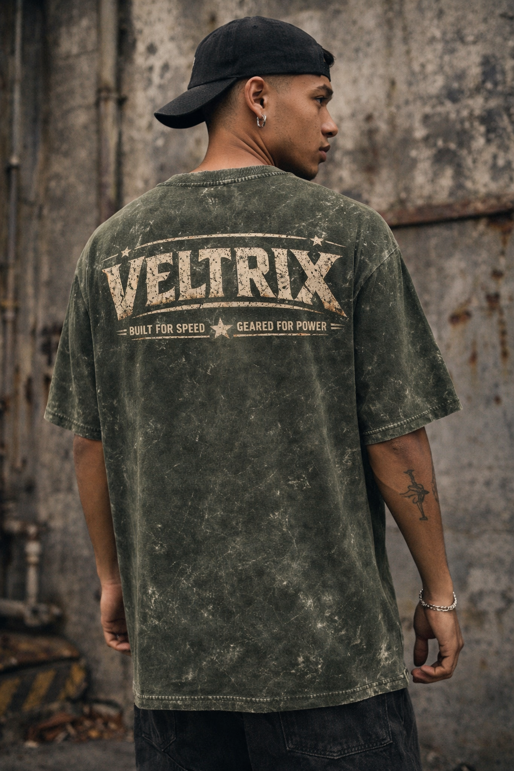 Veltrix Acid Wash Oversized Tee – Vintage Edition