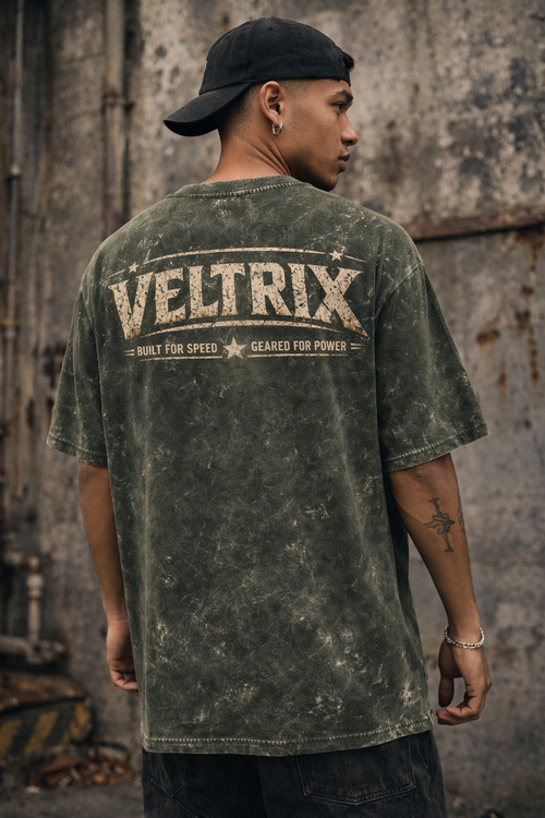 Veltrix Acid Wash Oversized Tee – Vintage Edition