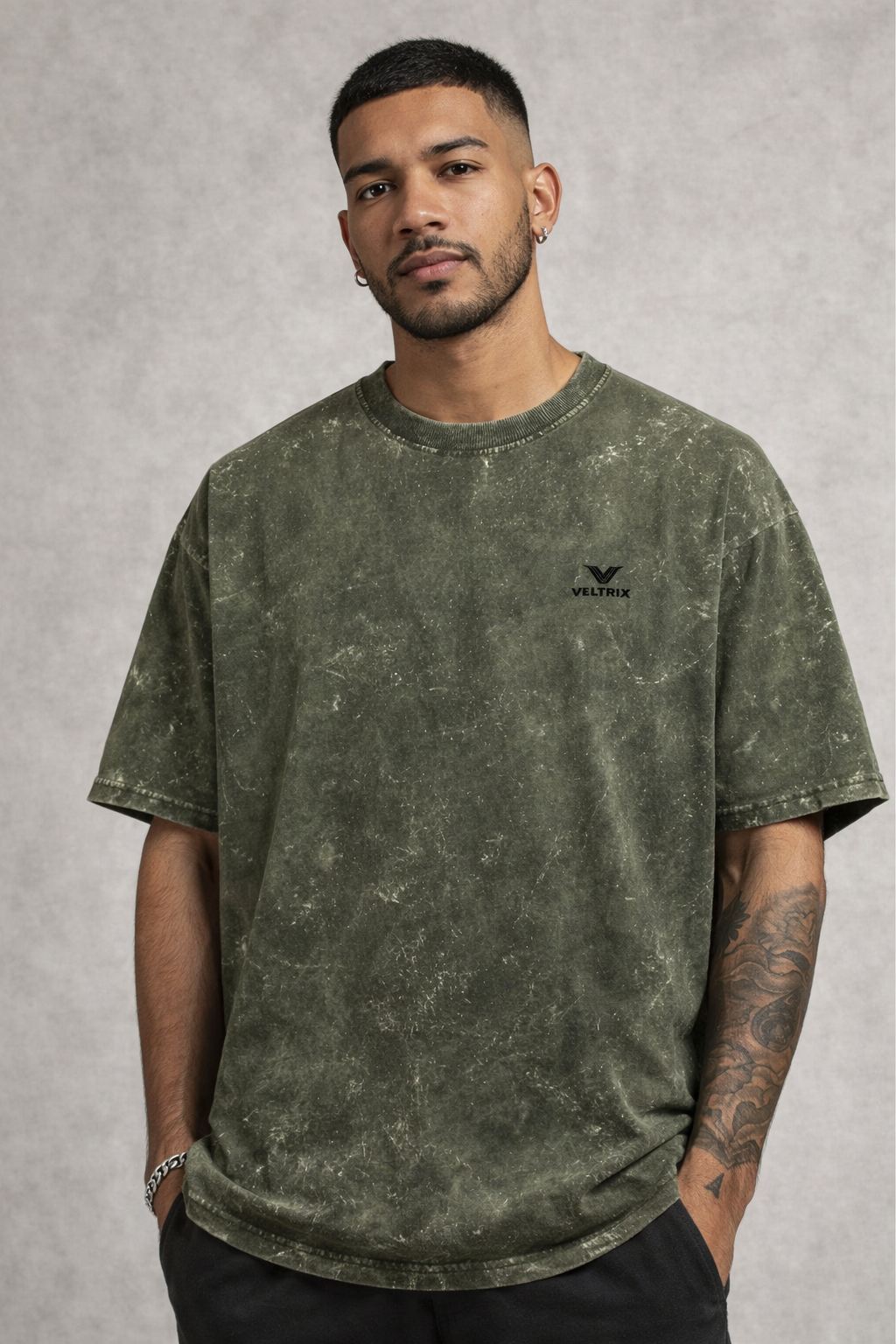 Veltrix Acid Wash Oversized Tee – Vintage Edition