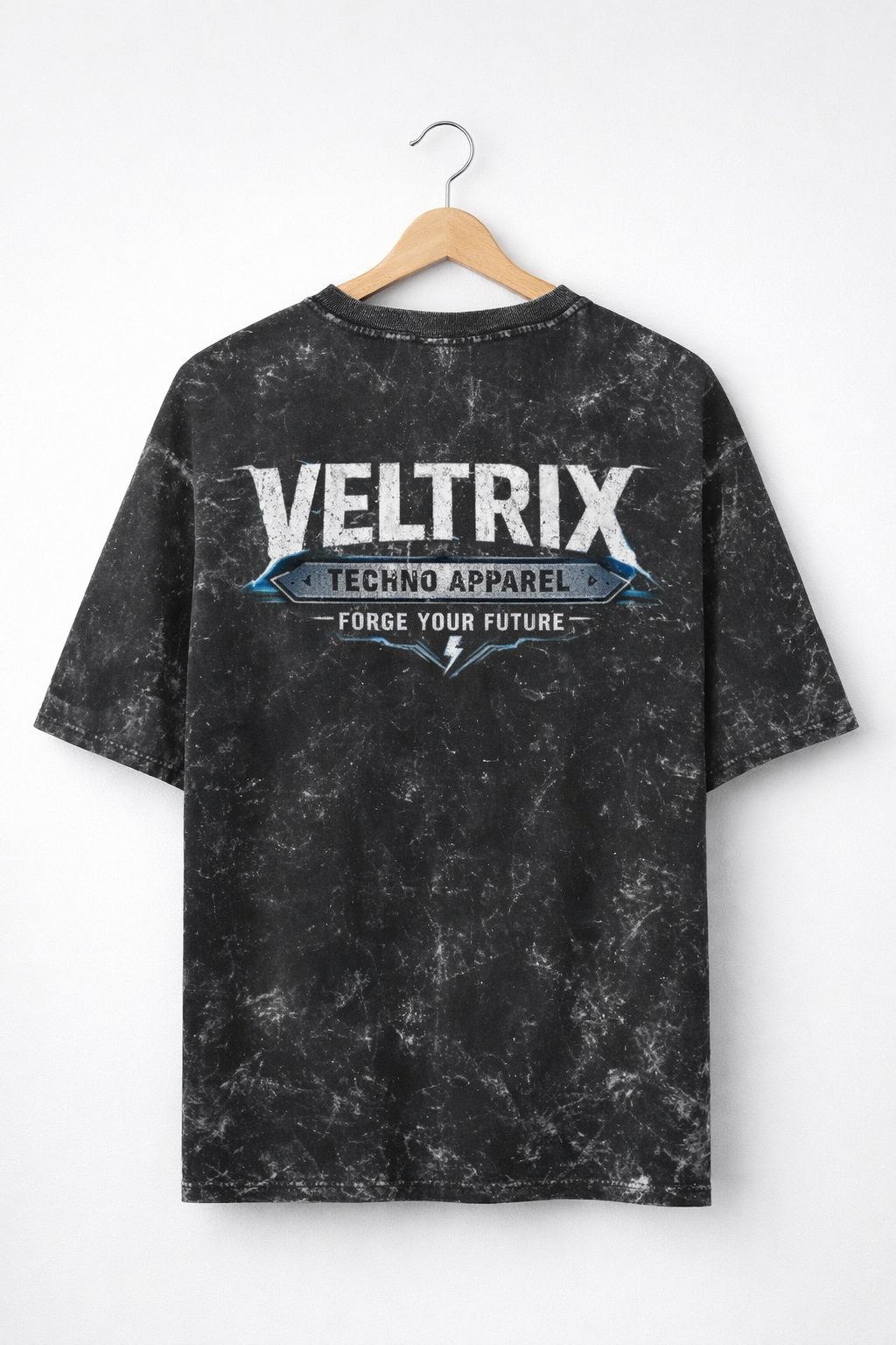 Veltrix Acid‑Wash Oversized Tee – Forge Your Future Edition